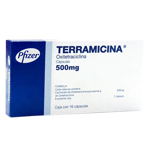 Terramicina 500mg Con 16 CÁpsulas Farmacia Calderon