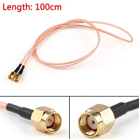 Areyourshop 100cm RG316 Cable RP SMA Male Plug Jack To SMA Male Plug