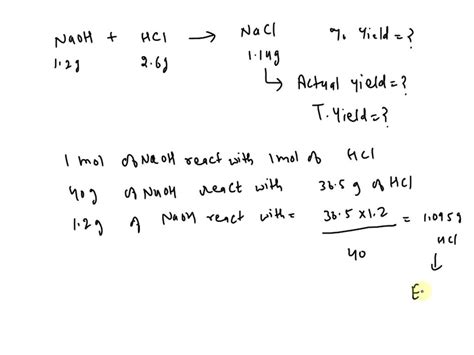 Solved Aqueous Hydrochloric Acid Reacts With Solid Sodium Hydroxide To