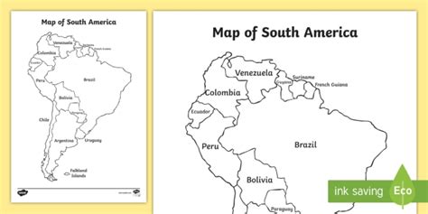 Free Printable Blank Map Of South America Worksheet Worksheets Library