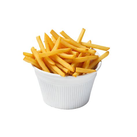 French Fries On White Bowl Isolated On Transparent Background Fried