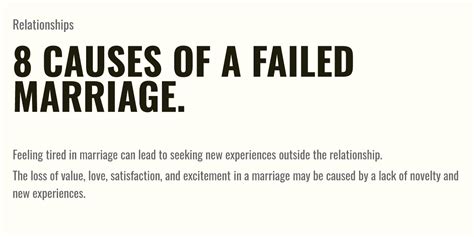 8 Causes Of A Failed Marriage Briefly