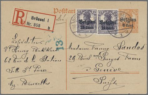 Stamp Auction Deutsche Besetzung I Wk Landespost In Belgien