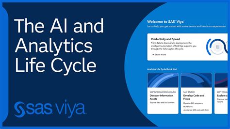 Sas Viya And The Ai And Analytics Life Cycle Sas Viya Quick Start