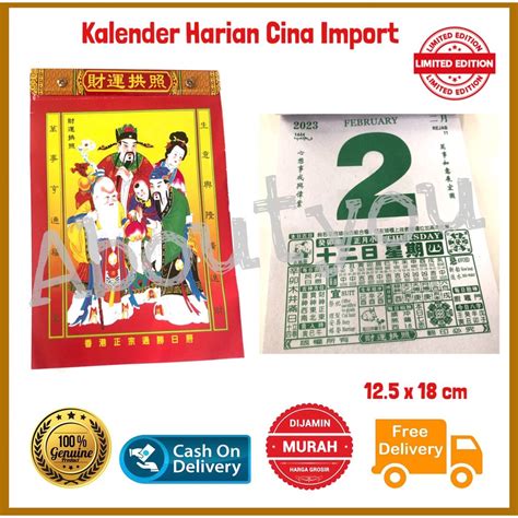 Jual Tanggalan KALENDER Cina IMPOR Kalender SOBEK HONGKONG Mandarin