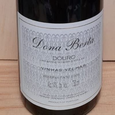 Dona Berta Reserva Vinhas Velhas 75cl Garrafeira Campo De Ourique