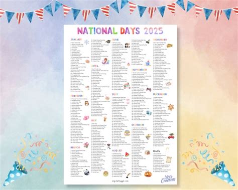 Calendar With All National Days 2025 Janot Loralee