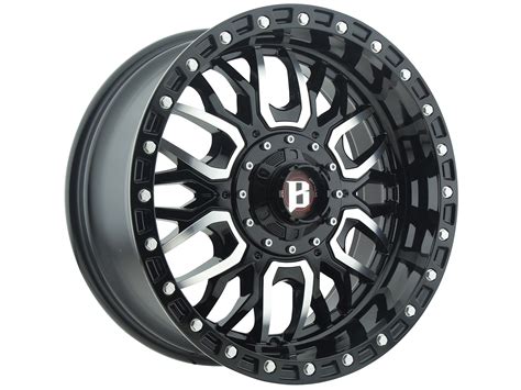 Ballistic Machined Gloss Black 969 Tomahawk Wheels Havoc Offroad