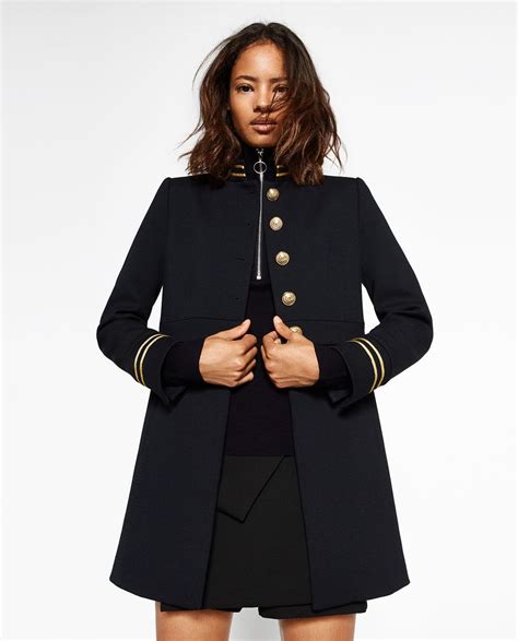 Veste Col Officier Femme Zara