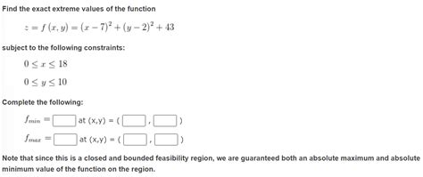 Solved Find The Exact Extreme Values Of The Function