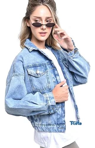 Campera Rígida De Jean Mujer Boyfriend Oversize Vintage en venta en