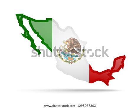 Mexico Flag Outline Country On White Stock Vector (Royalty Free ...