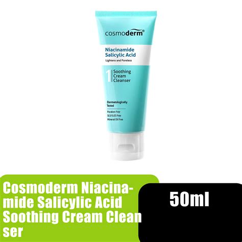 Cosmoderm Niacinamide Salicylic Acid Soothing Cream Cleanser 50ml Face Wash