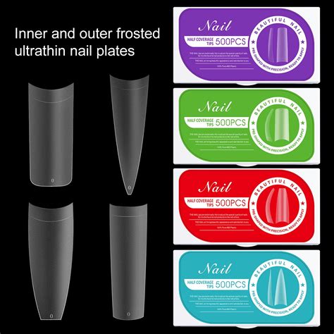 Opvise Box Fake Nails Flexible Ultra Thin Matte Finish Transparent