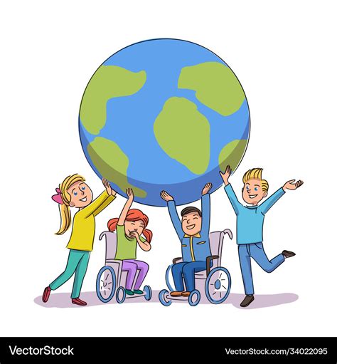 Children disability awareness day and support Vector Image