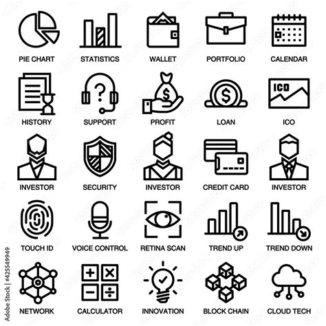 Fintech Icon Set Vector image. Editable stroke. 48 x 48 pixels perfect ...