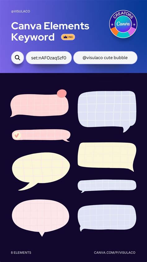 Canva Elements Cute Speech Bubble Elements Set Nafozaqszf