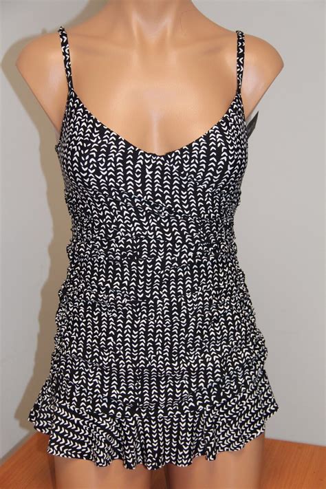 Nwt La Blanca Swimsuit Bikini 1 One Piece Sz 6 Blk Attached Dress Ebay