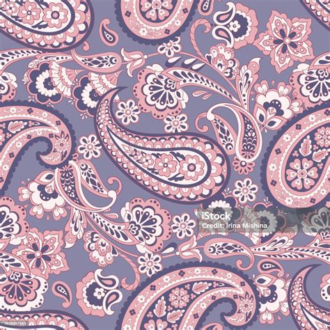 Damask Paisley Seamless Vector Pattern For Fabric Design Stock