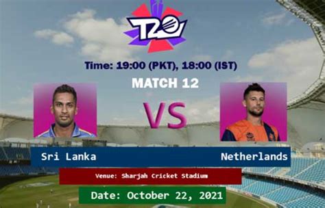 T20 World Cup 2021 Match 12 Sri Lanka V Netherlands At Abu Dhabi