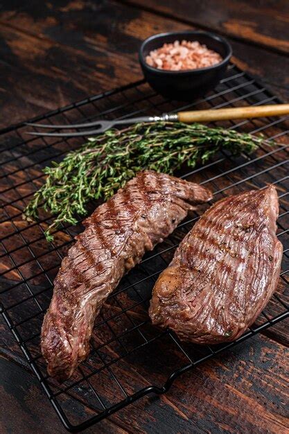 Premium Photo Grilled Sirloin Flap Or Bavette Beef Meat Steak On A