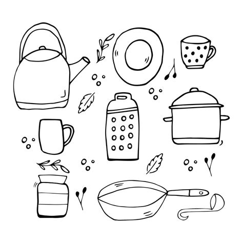 Premium Vector Set Of Hand Drawn Doodle Kitchen Utensils Kitchen Cooking Tools And Appliances