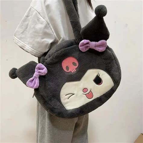 Kawaii Sanrio Plush Bag Kuromi Backpack Cinnamoroll Shoulder Bag Tote