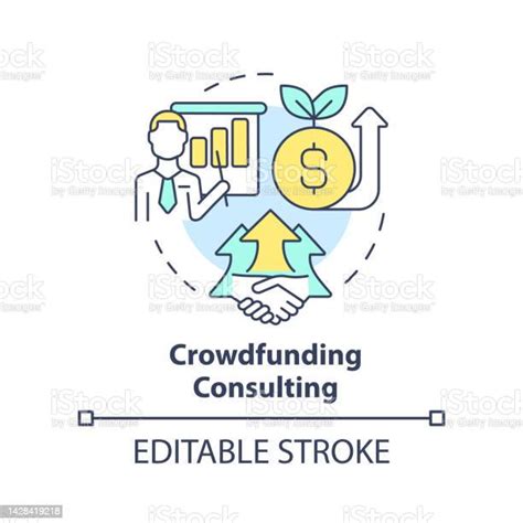 크라우드펀딩 컨설팅 개념 아이콘 개념에 대한 스톡 벡터 아트 및 기타 이미지 개념 그래프 금융 Istock