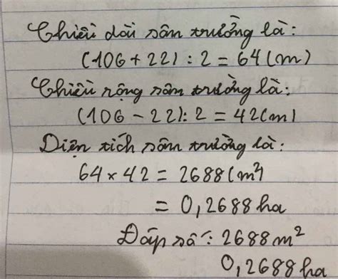 Mot S N Truong Hinh Chu Nhat Co Nua Chu Vi La M Chieu Rong Kem