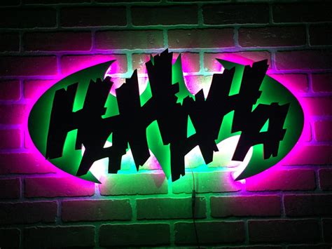 Comic Book Superhero Villain Batman Joker Hahaha Illuminated Led Neon