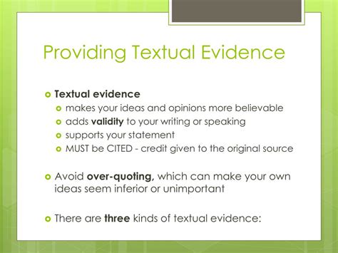 Ppt Textual Evidence Powerpoint Presentation Free Download Id2494957