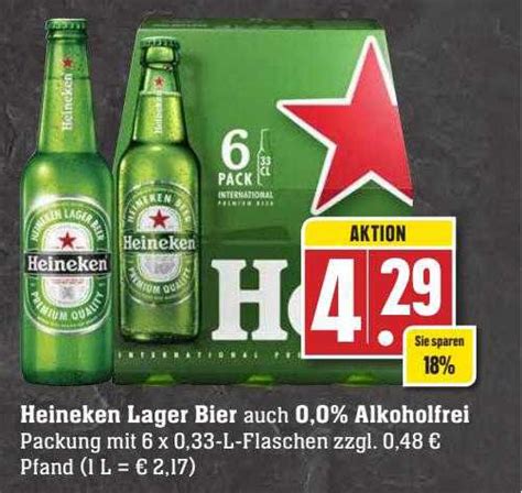 Heineken Lager Bier Auch 0 0 Alkoholfrei Angebot Bei Scheck In Center