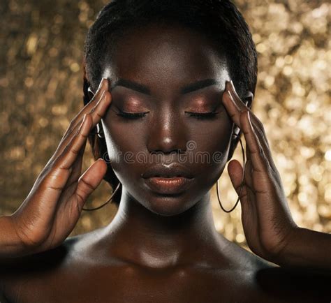 Fashion Studio Portrait Extraordinary Beautiful African American Model