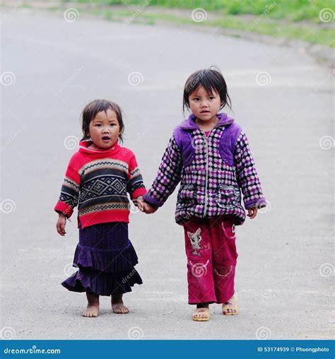 Ethnic Hmong Children In Sapa Vietnam Editorial Stock Image Image Of