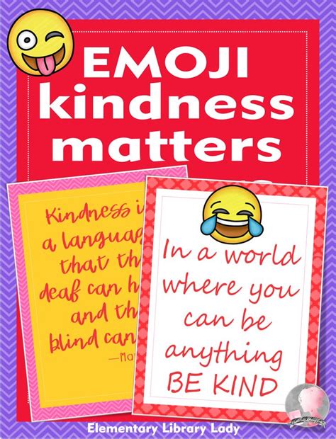 Kindness Posters Emoji Decor - 8.5"x11" , 18"x24" - Ready for Printing