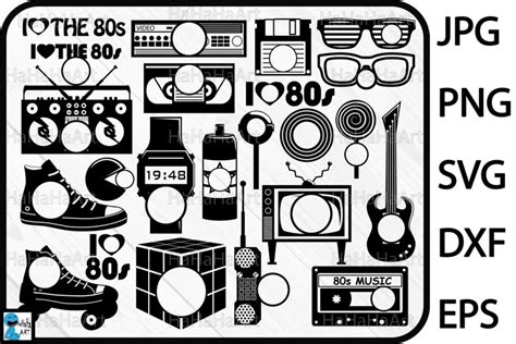 80s Retro Neon ClipArt Bundle Graphic by Y watercolor Studio - Clip Art ...