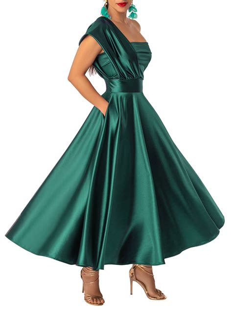 Chrome Emerald One Shoulder Dress Dresses One Shoulder Dress