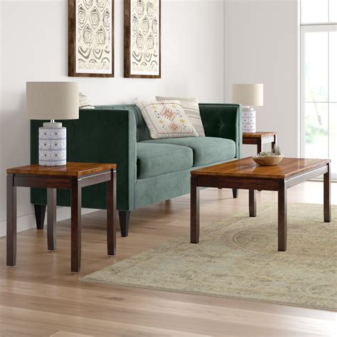 Loon Peak® Deshawndre 3 Piece Solid Wood Top Living Room Table Set And Reviews Wayfair