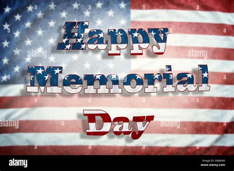 Happy Memorial Day wording on American flag Stock Photo - Alamy