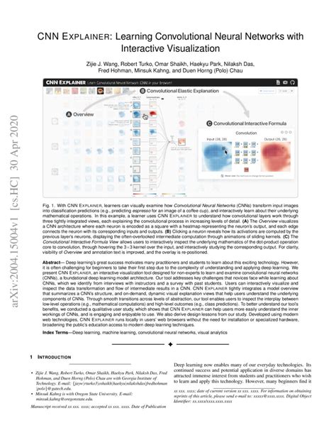 Cnn Explainer Learning Convolutional Neural Networks With Interactive Visualization Deepai