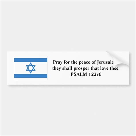 Flag Of Israel Bumper Sticker Zazzle