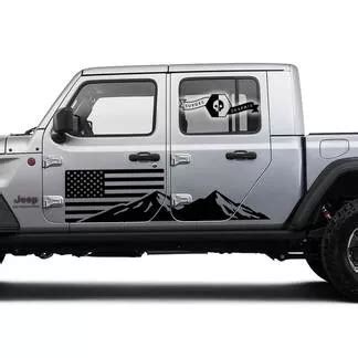 Jeep Gladiator Wrap Decals Vinyl Graphics Topographic Map Tailgate Bed