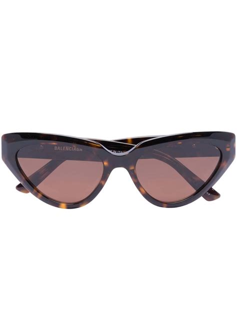 Balenciaga Tortoiseshell Cat Eye Tinted Sunglasses Brown Editorialist