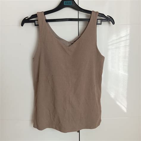 Uniqlo Airism Tank Top Camisole Built In Bra Bh Xl Lingkar Dada Cm