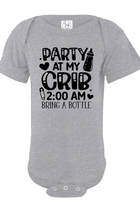 Funny Baby Onesie Quotes, Party At My Crib, Funny Baby Gifts - ShopperBoard