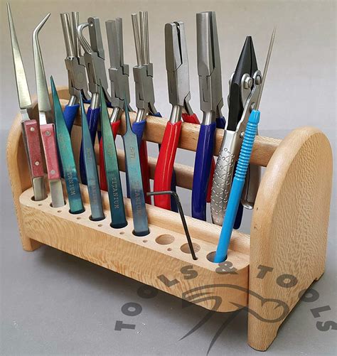 Wood Pliers Rack Stand Deluxe Jewelry Work Bench Tools Storage Pliers