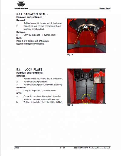 Massey Ferguson 2604h 2605h 2606h 2607h Tractor Service Manual