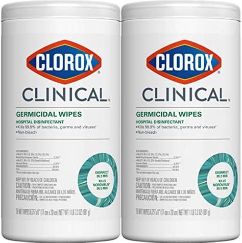 Clorox Clinical Germicidal Wipes Hospital Disinfectant Non