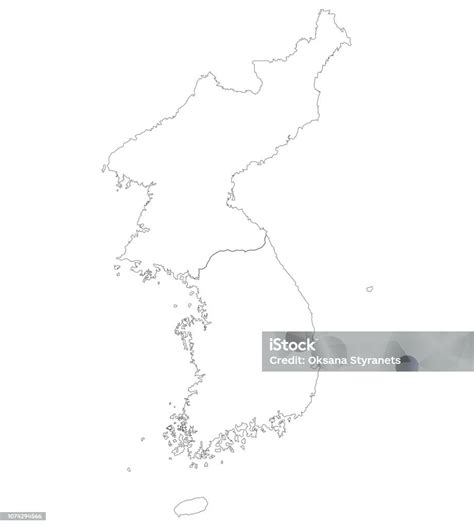 地圖黑色輪廓朝鮮和韓國向量圖形及更多亞洲圖片 亞洲 剪裁圖 北方 Istock