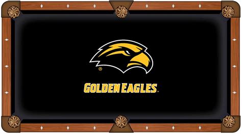 Southern Miss Golden Eagles Pool Table Felt | Worsted Billiard Cloth